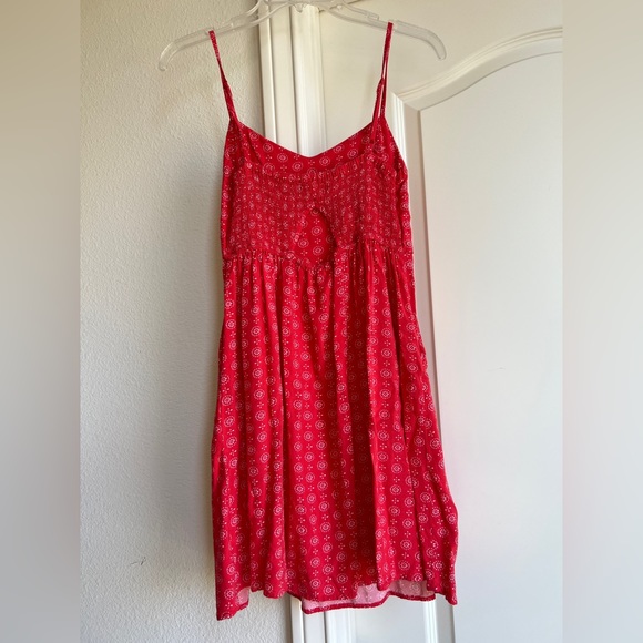 RED FLORAL COTTON SUNDRESS - Picture 3 of 4